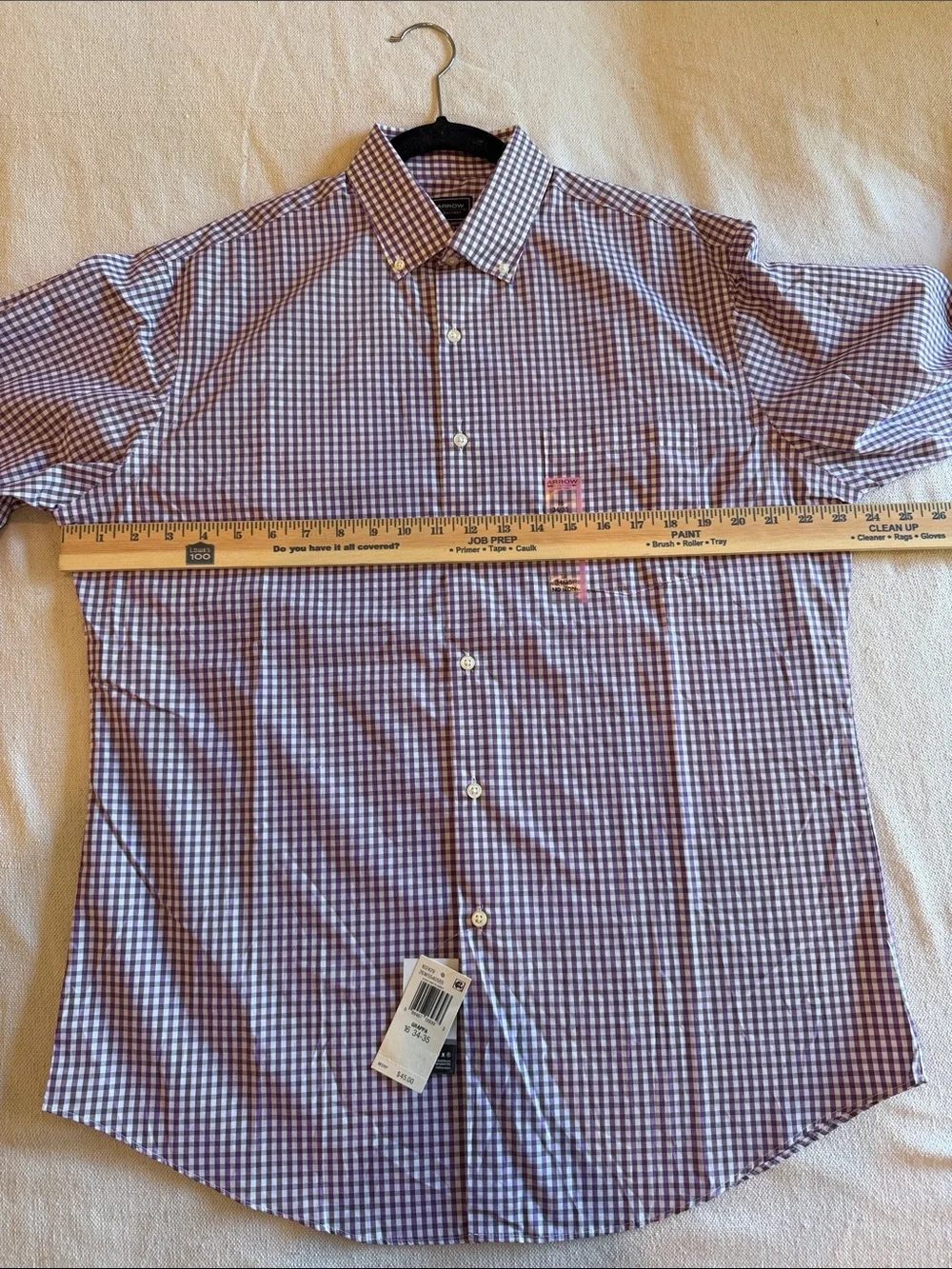 Arrow Purple Gingham Button-Down Dress Shirt NWT